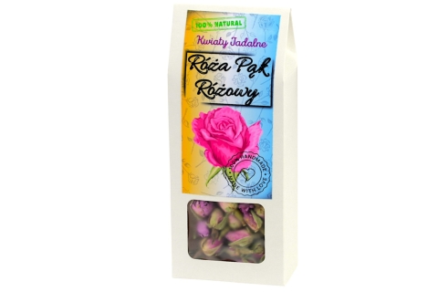 Kwiaty Jadalne RÓŻA PĄK RÓŻOWY (15g) Do Dekoracji, Naparów i Na Prezent